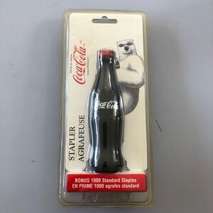 Vintage 1998 Coca Cola Stapler with Bonus 1000 Standard Staples Coke Collectable